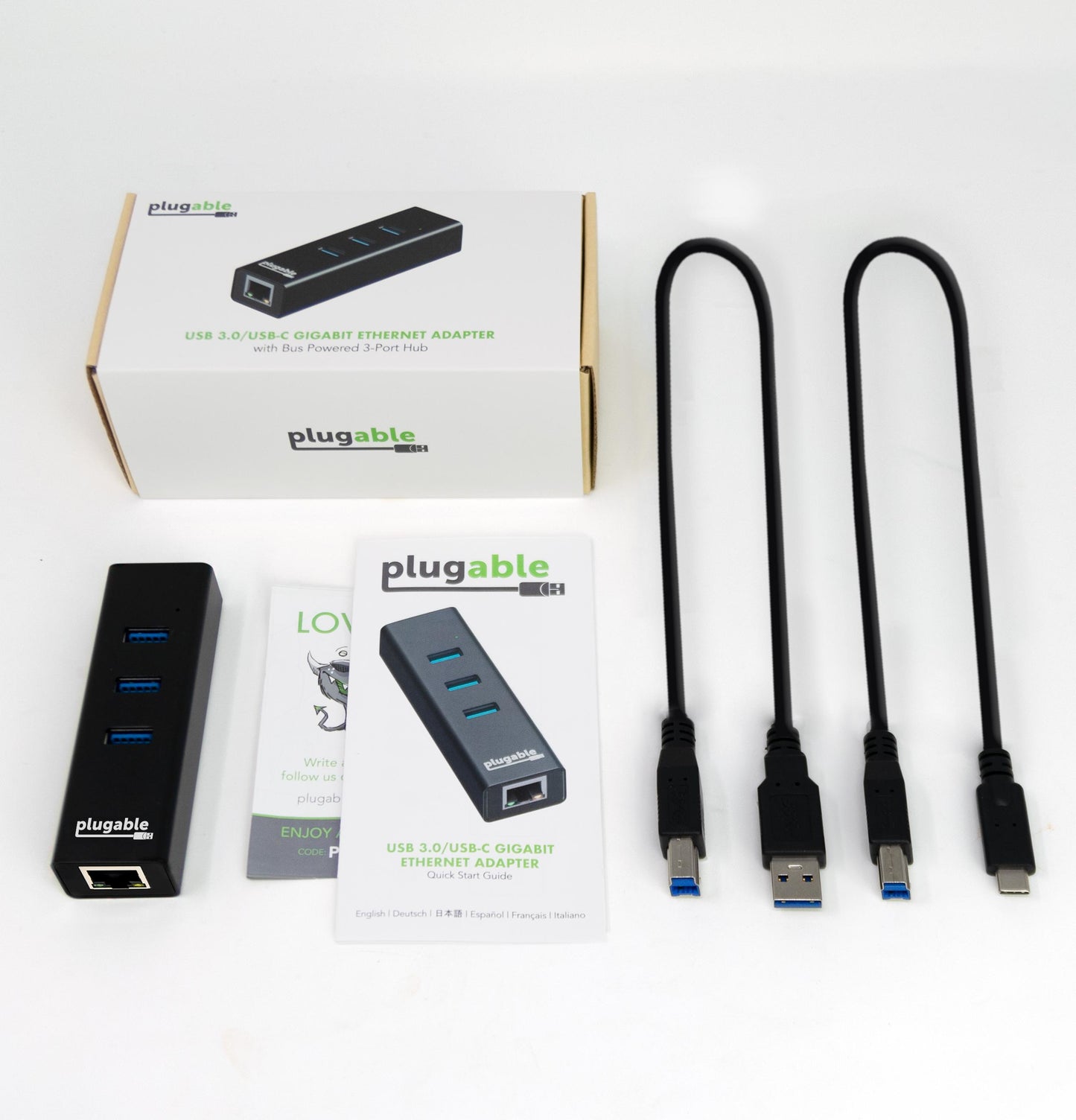 Plugable Technologies USB 3.0 Wired USB 3.2 Gen 1 (3.1 Gen 1) Type-B Black