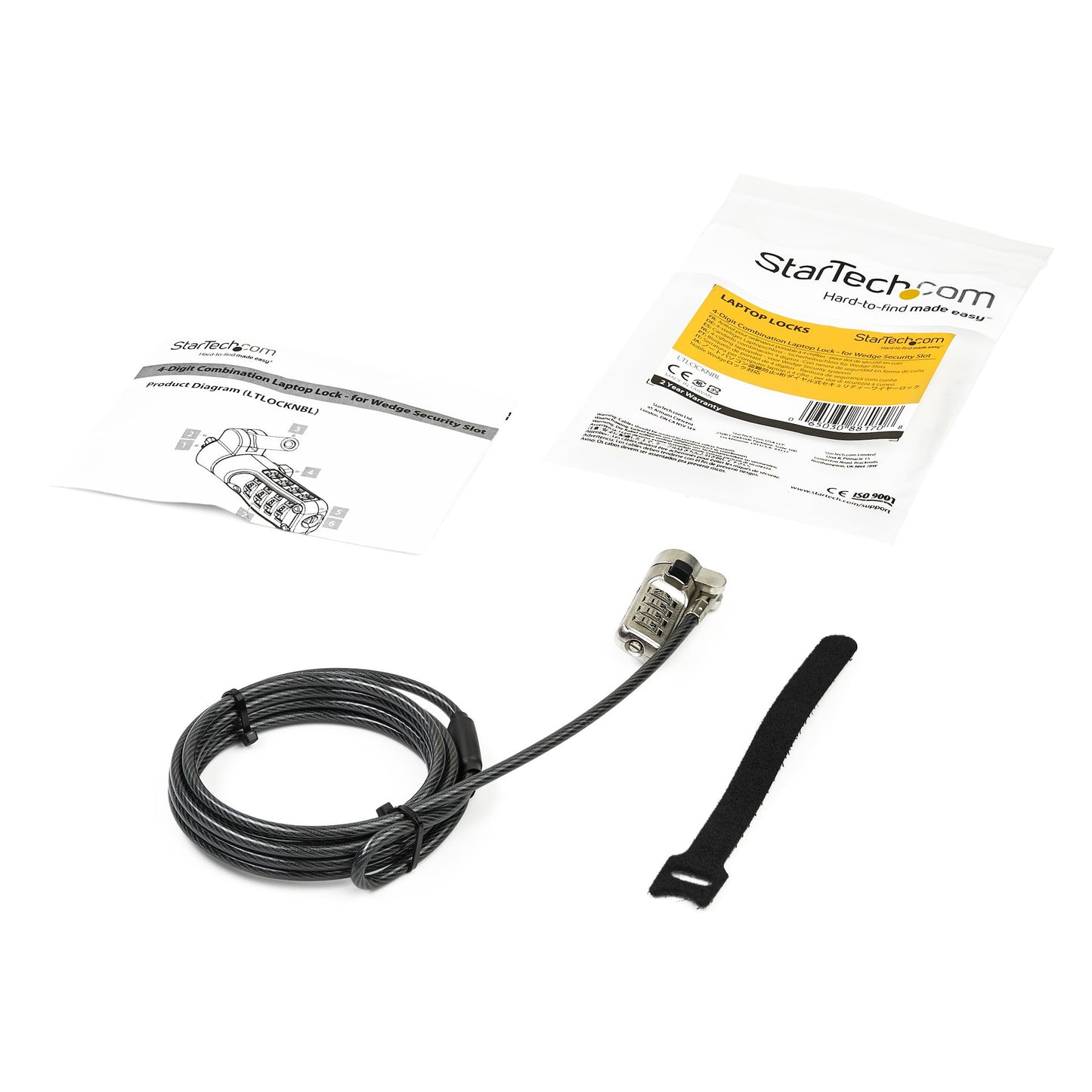 StarTech.com LTLOCKNBL cable lock Black, Silver 80.4" (2.04 m)