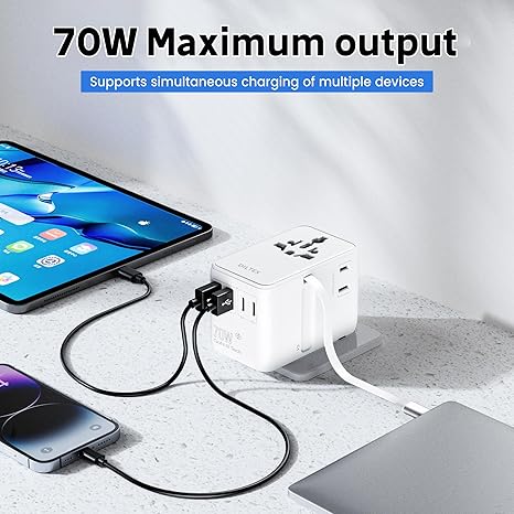 70W Charger with USB-C & USB-A Multiple Ports