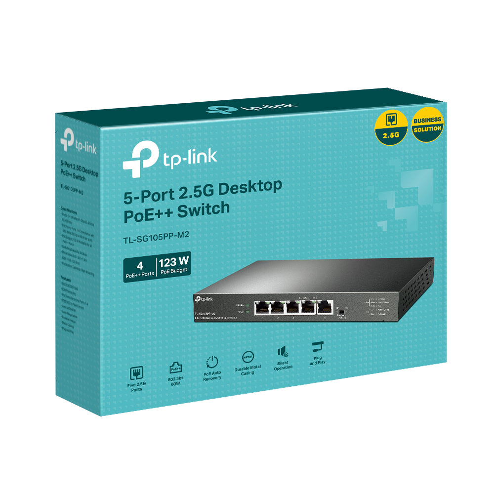TP-Link TL-SG105PP-M2 network switch Unmanaged Gigabit Ethernet (10/100/1000) Power over Ethernet (PoE) Black