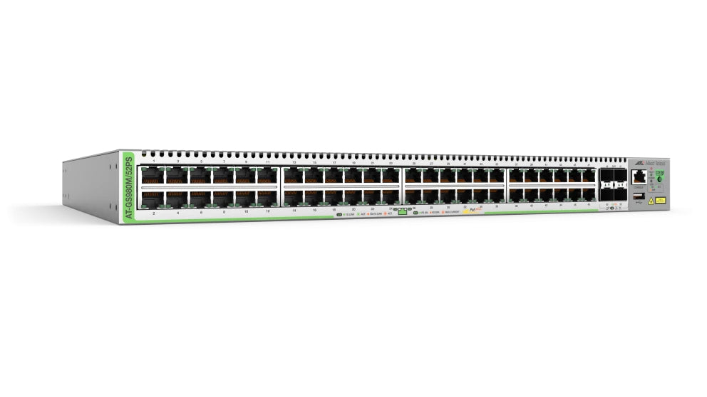 Allied Telesis GS980M Managed L3 Gigabit Ethernet (10/100/1000) Power over Ethernet (PoE) 1U Gray