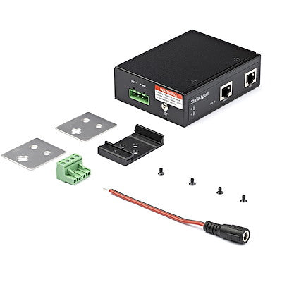 StarTech.com POEINJ1G90W network extender Network repeater Black 10, 100, 1000 Mbit/s