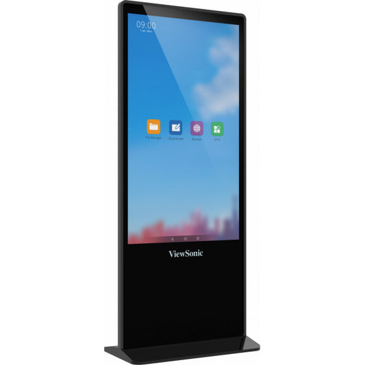 Viewsonic EP5542T signage display Totem design 55" LED 450 cd/m² 4K Ultra HD Black Touchscreen Android 8.0