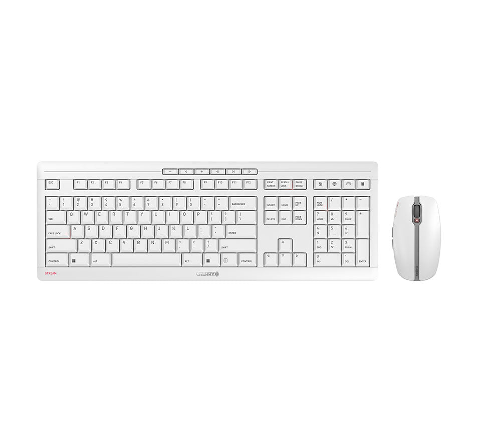 CHERRY Stream Desktop Recharge keyboard Mouse included Universal RF Wireless QWERTY English Gray