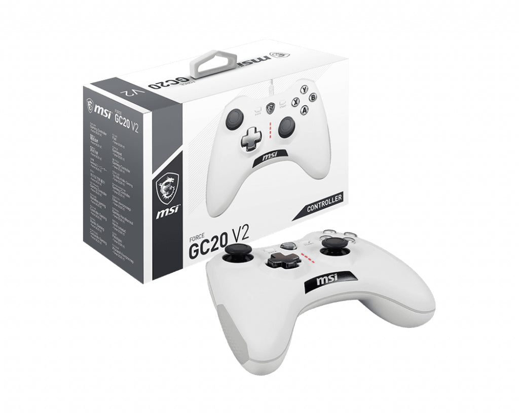 MSI FORCEGC20V2WHITE White USB 2.0 Gamepad Analogue / Digital Android, PC