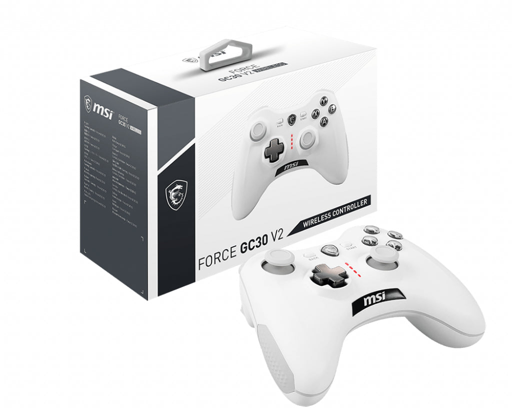 MSI FORCEGC30V2W Gaming Controller White USB 2.0 Gamepad Analogue / Digital Android, PC