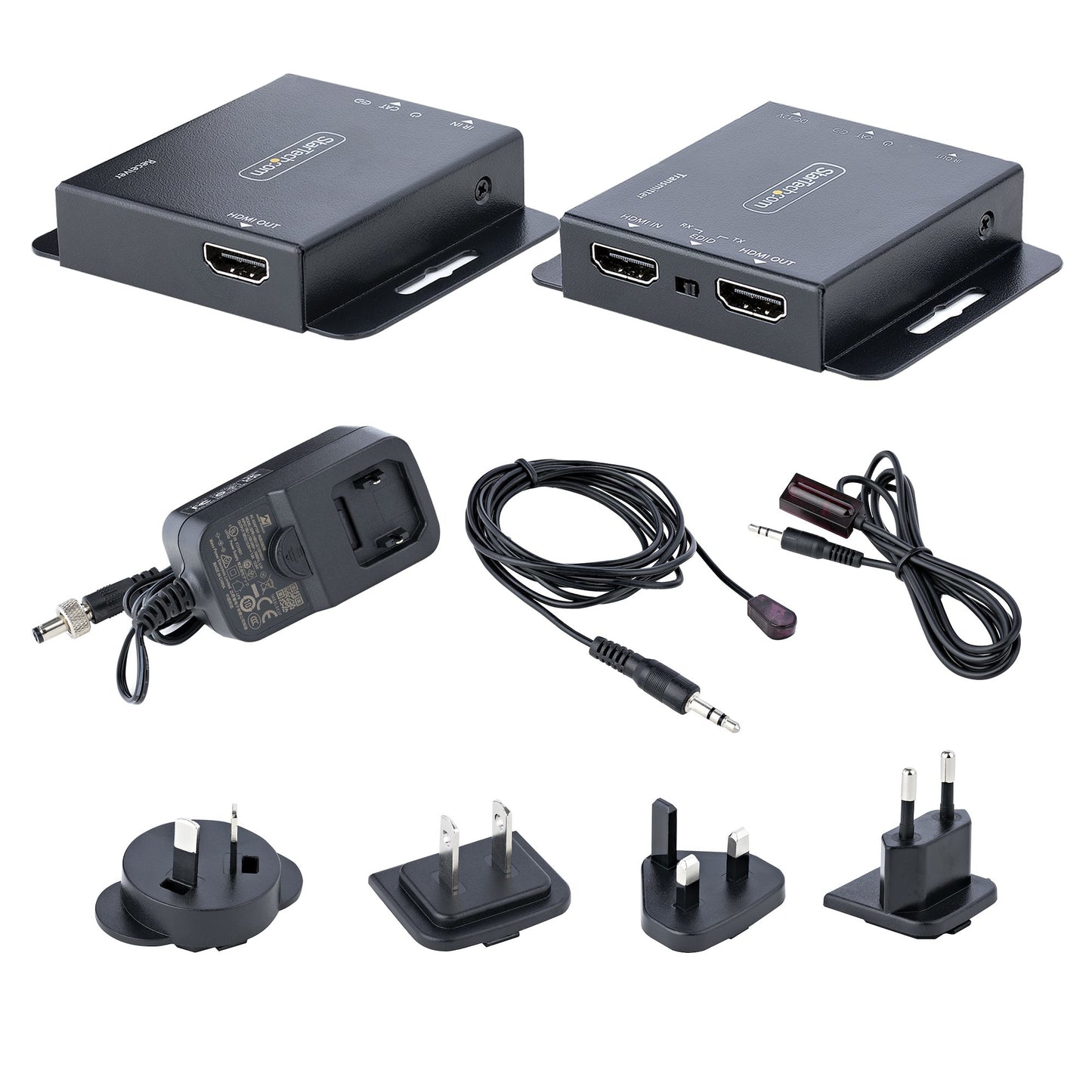 StarTech.com EXTEND-HDMI-4K40C6P1 AV extender AV transmitter & receiver Black