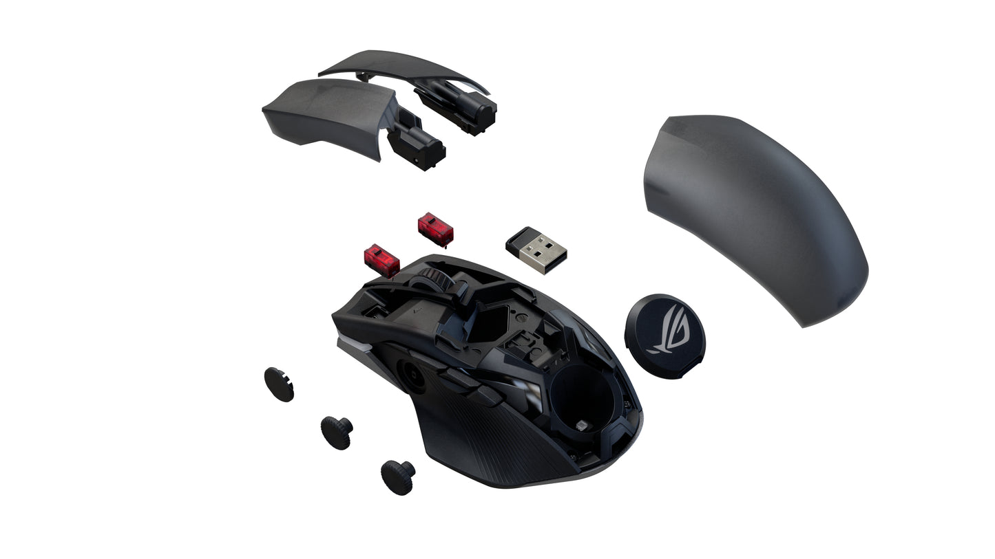 ASUS ROG Chakram X mouse Gaming Right-hand RF Wireless + Bluetooth + USB Type-A Optical 36000 DPI