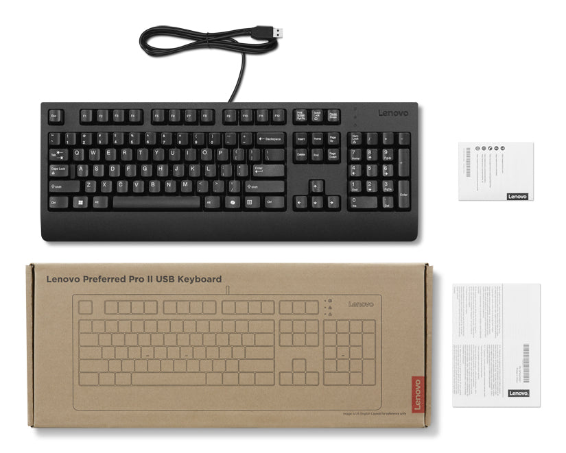 Lenovo Preferred Pro II USB (ES) keyboard Home/Office Black