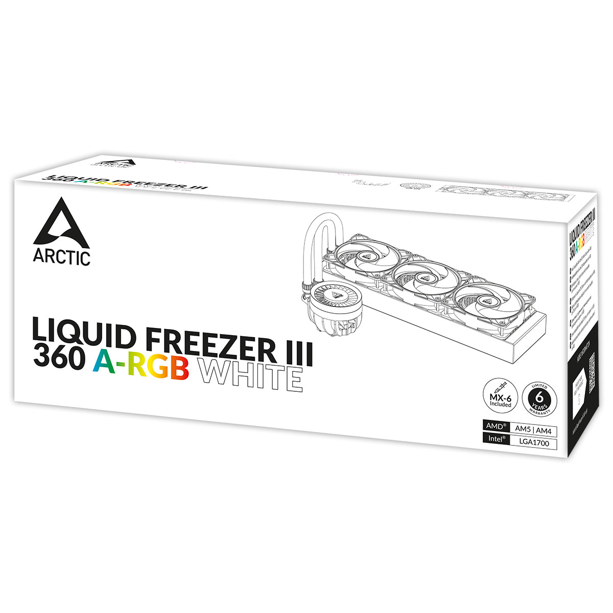 ARCTIC Liquid Freezer III 360 A-RGB Processor All-in-one liquid cooler 4.72" (12 cm) White 1 pc(s)