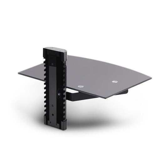 StarTech.com 1B-WALL-MOUNT-SHELF AV equipment shelf Black Tempered glass