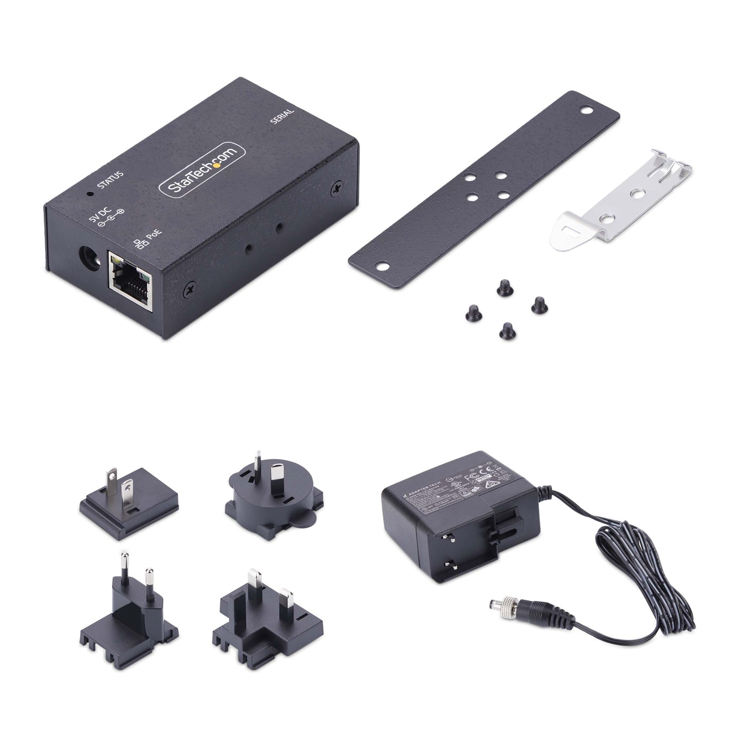 StarTech.com I13P-SERIAL-ETHERNET serial converter/repeater/isolator RS-232 RJ-45 Black