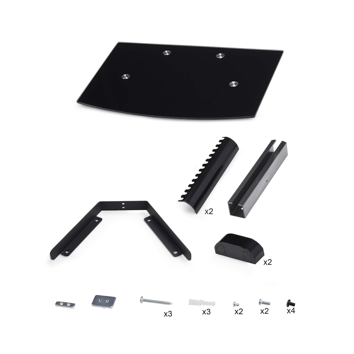 StarTech.com 1B-WALL-MOUNT-SHELF AV equipment shelf Black Tempered glass