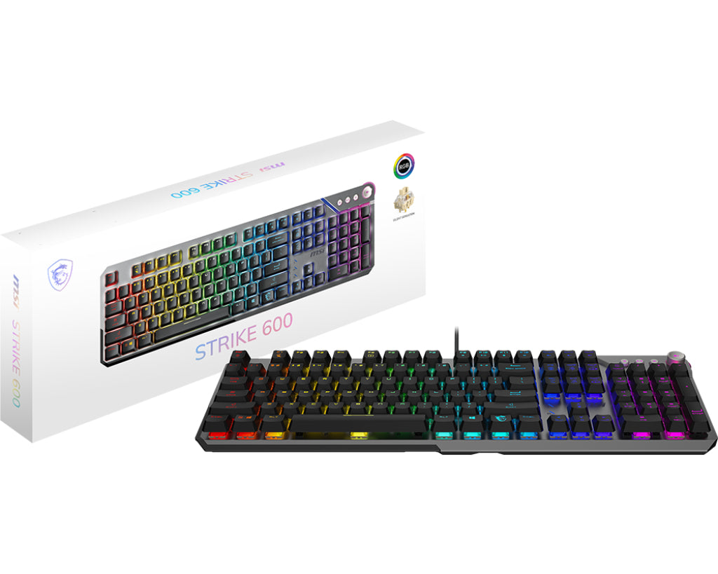 MSI STRIKE 600 SILEN keyboard Gaming USB QWERTY US English Black