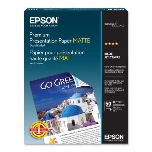 Epson Premium Presentation Paper Matte, Double-Sided (8.5" x 11") (50 Sheets/Pkg)
