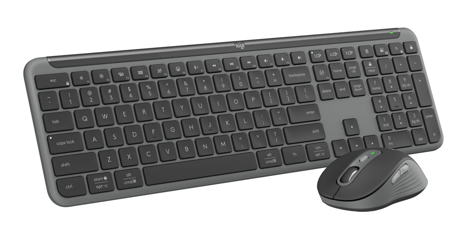 Logitech 920-012427 keyboard Mouse included Office RF Wireless + Bluetooth QWERTY English Graphite