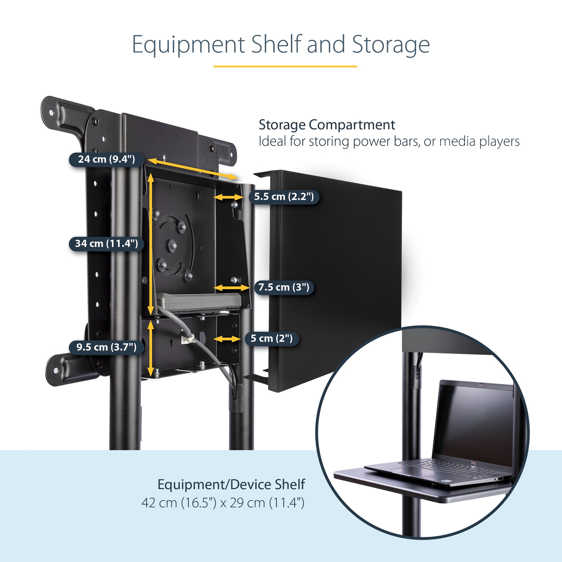 StarTech.com MBLTVSTNDEC TV mount/stand 70" Black