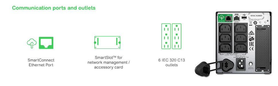 APC SMT750IC uninterruptible power supply (UPS) Line-Interactive 0.75 kVA 500 W 6 AC outlet(s)
