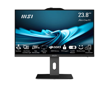MSI Pro AP242P 14M-643US Intel® Core™ i7 i7-14700 23.8" 1920 x 1080 pixels All-in-One PC 16 GB DDR5-SDRAM 1 TB SSD Windows 11 Home Wi-Fi 6E (802.11ax) Black