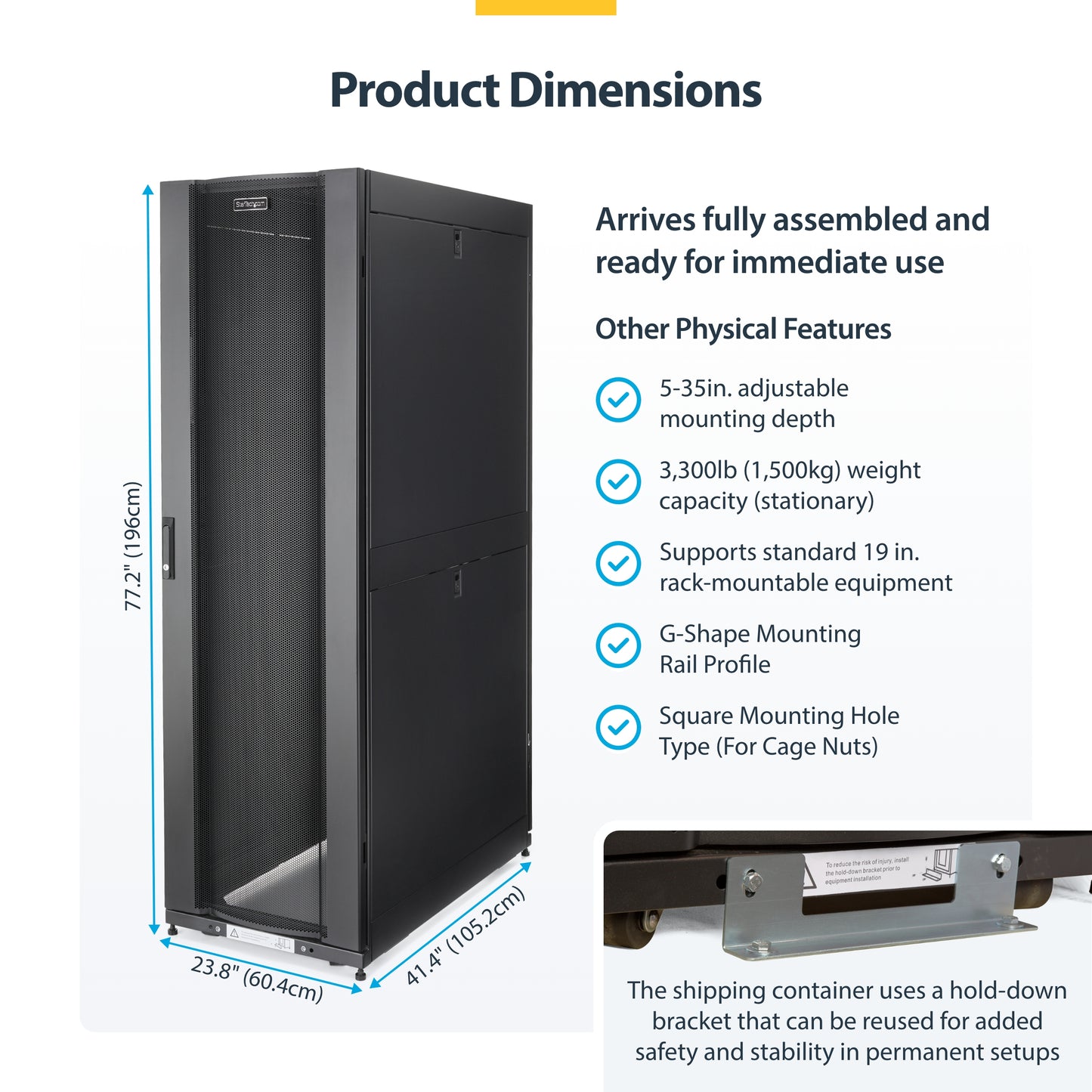 StarTech.com RK4242BK24 rack cabinet 42U Freestanding rack Black
