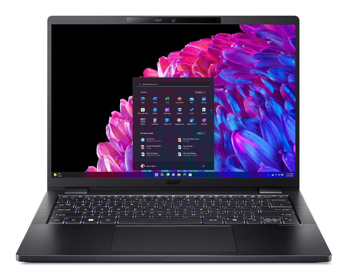 Acer TravelMate P6 TMP614-73T-78TG Intel Core Ultra 7 165H Laptop 14" Touchscreen WUXGA 32 GB LPDDR5x-SDRAM 1 TB SSD Wi-Fi 7 (802.11be) Windows 11 Pro Black