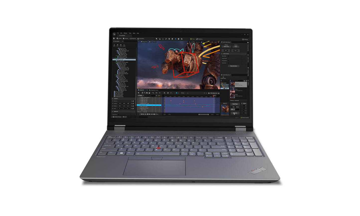 Lenovo ThinkPad P16 Gen 2 Intel® Core™ i7 i7-14700HX Mobile workstation 16" WQXGA 32 GB DDR5-SDRAM 1 TB SSD NVIDIA RTX 2000 Ada Wi-Fi 6E (802.11ax) Windows 11 Pro English Gray, Black
