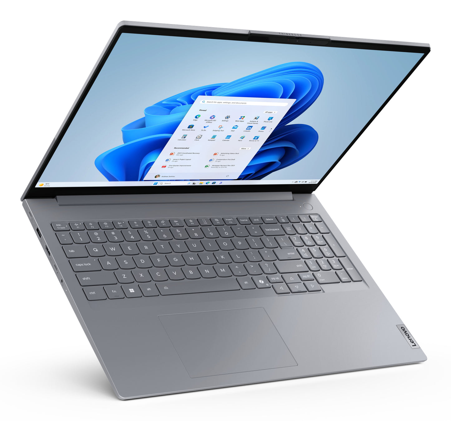 Lenovo ThinkBook 16 G8 IAL Intel Core Ultra 7 255H Laptop 16" Touchscreen WUXGA 16 GB DDR5-SDRAM 512 GB SSD Wi-Fi 6E (802.11ax) Windows 11 Pro Gray
