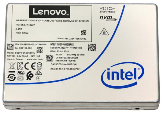Lenovo 4XB7A17143 internal solid state drive 3.2 TB 3.5" PCI Express 4.0 NVMe TLC 3D NAND
