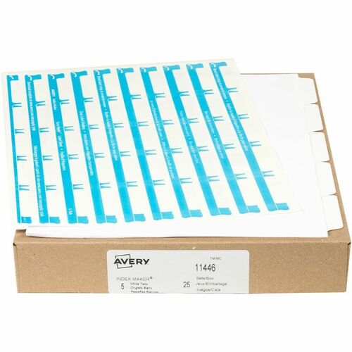 Avery  Index Maker, Laser, Punched, 5-Tabs, 25 ST/BX, 8-1/2"x11",CL