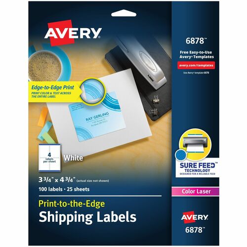 Avery  Laser Labels,Matte,Mailing,3-3/4"x4-3/4",100/PK,WE