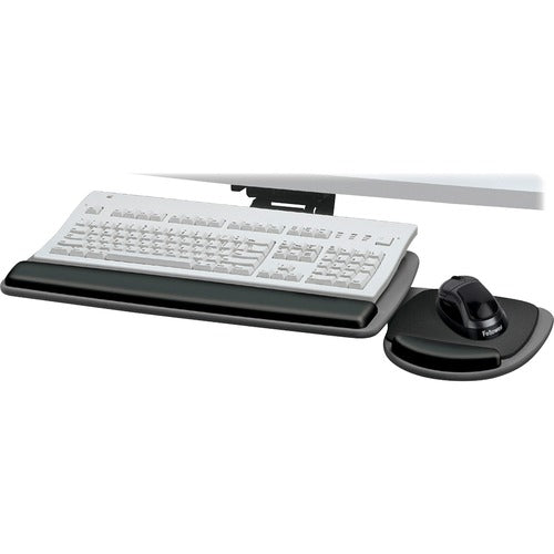Fellowes  Keyboard Tray, Gel Rest, 30-1/2"x20"x4-1/2", Graphite/Black-FEL93841