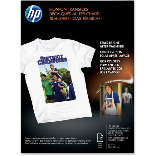 Hewlett-Packard  Iron-On Transfers,Inkjet,8-1/2"x11",12/PK,91 GE/102 ISO-HEWC6049A