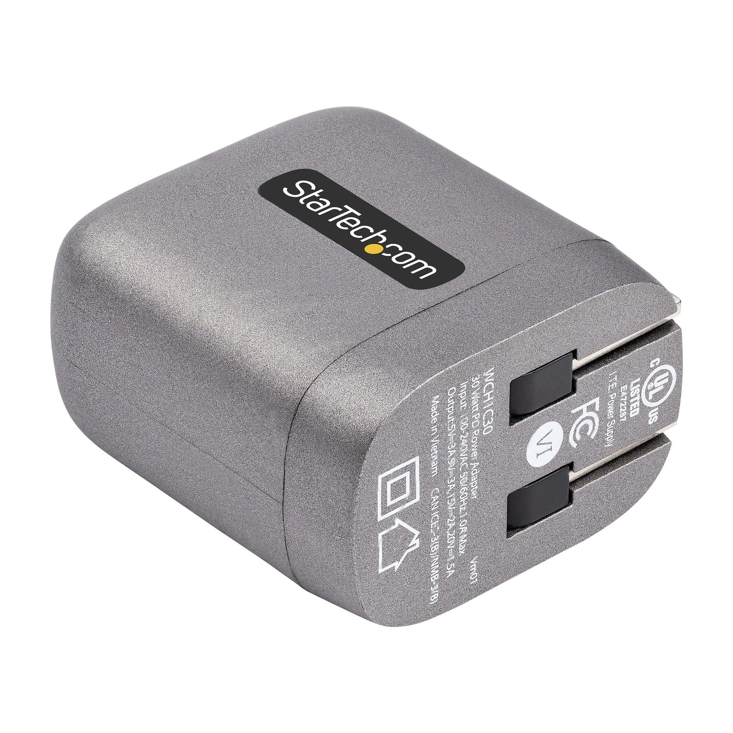 StarTech.com WCH1C30 mobile device charger Laptop, Smartphone, Tablet Black, Gray AC Fast charging Indoor