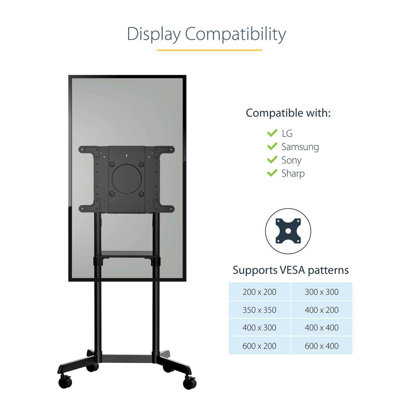 StarTech.com MBLTVSTNDEC TV mount/stand 70" Black
