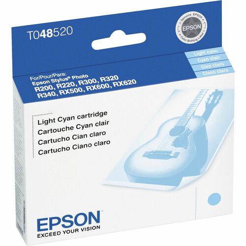 Epson  Ink Cartridge, f/ Stylus R300/RX620, 430 Pg Yield, Light CYN-EPST048520S