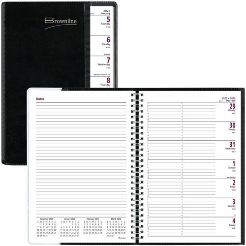 Rediform  Weekly Planner,Hourly Appt,8-1/2"x6-3/4",Phone/Addr. Sec,BK
