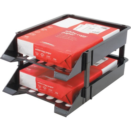 Deflecto  Countertop Tray,w/Risers,11-1/8"x15"x2-1/2",2/ST,Black