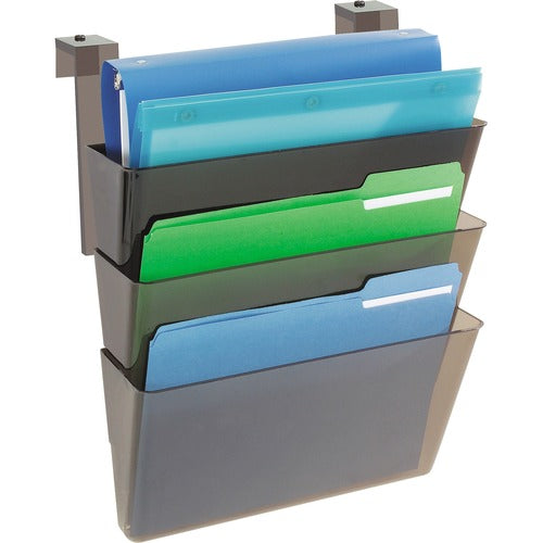 Deflecto  Wall Pocket System, 3-Letter Pockets, 13"x4"x20", Smoke