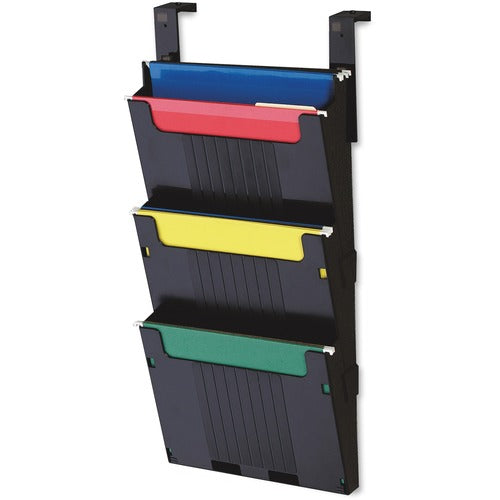 Deflecto  Hanging File System, 3 Slots, 12-5/8"x3-7/8"x25", 3/ST, BK