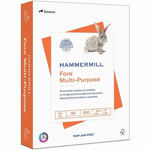 Hammermill  Copy Paper, 24 Lb, 8-1/2"x11", 96 GE/112 ISO, 5000/CT, White-HAM103283