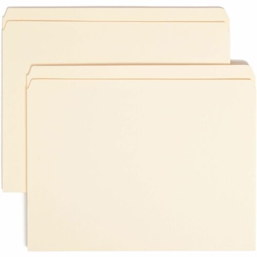 Smead  File Folder, 11 pt, Straight Tab,2 Ply, Letter,100/BX,MLA