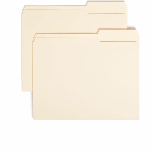 Smead  Top Tab Folders, 2/5 Right Tab Cut,1 Ply,Ltr, 100/BX, Manila