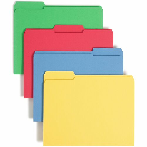 Smead  File Folder, 1/3 AST Tab Cut, Letter-Size, 12/PK, Assorted