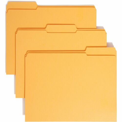 Smead  File Folder,1/3 AST 2-Ply Tab Cut,Letter,100/BX,Goldenrod