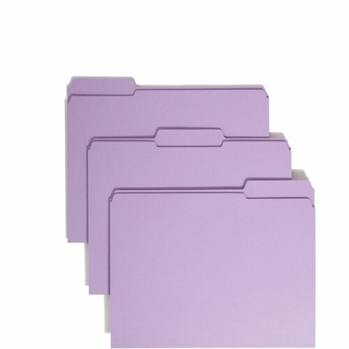 Smead  File Folder,1/3 AST 2-Ply Tab Cut,Letter,100/BX,Lavender
