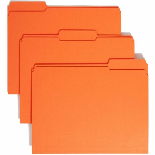 Smead  File Folder,1/3 AST 2-Ply Tab Cut,Letter,100/BX,Orange