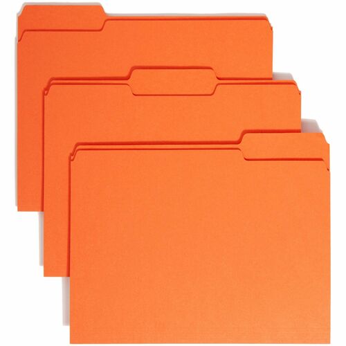 Smead  File Folder,1/3 AST 1-Ply Tab,Letter,100/BX,Orange