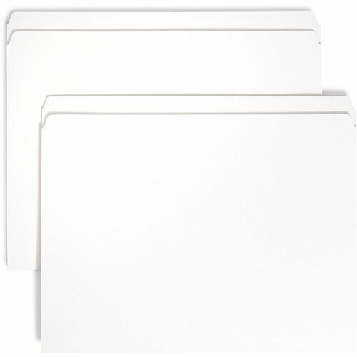 Smead  File Folder, Straight Tab Cut, Letter, 100/BX, White