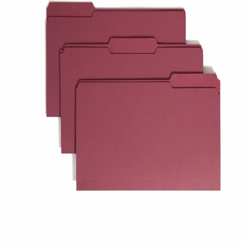 Smead  File Folder,1/3 AST 1-Ply Tab,Letter,100/BX,Maroon