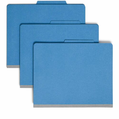 Smead  Classification Folders,2/5 Cut,Letter,1 Divider,10/BX,Blue